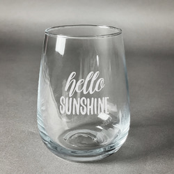 Hello Quotes and Sayings Stemless Wine Glass - Engraved