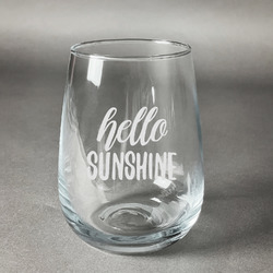 Hello Quotes and Sayings Stemless Wine Glass - Engraved