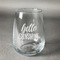Hello Quotes and Sayings Stemless Wine Glass - Engraved