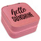Hello Quotes and Sayings Travel Jewelry Boxes - Pink Leather