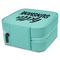 Hello Quotes and Sayings Travel Jewelry Boxes - Leather - Teal - View from Rear
