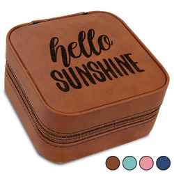 Hello Quotes and Sayings Travel Jewelry Box - Leather