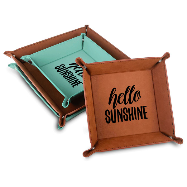 Custom Hello Quotes and Sayings Faux Leather Valet Tray