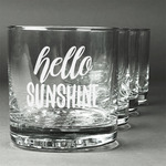 Hello Quotes and Sayings Whiskey Glasses (Set of 4) (Personalized)
