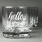 Hello Quotes and Sayings Whiskey Glasses Set of 4 - Engraved Front