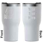 Hello Quotes and Sayings RTIC Tumbler - White - Engraved Front & Back (Personalized)
