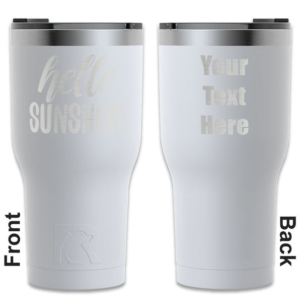Custom Hello Quotes and Sayings RTIC Tumbler - White - Engraved Front & Back (Personalized)