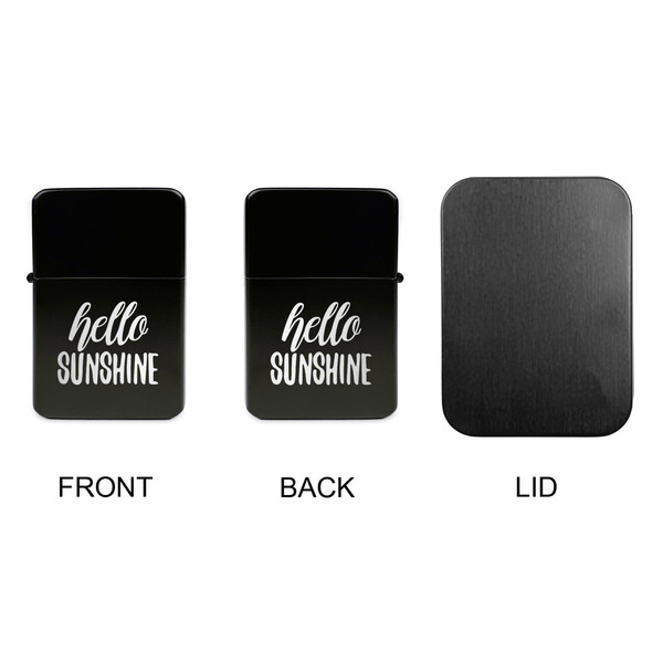 Hello Quotes and Sayings Windproof Lighters - Black, Double Sided, no Lid - APPROVAL