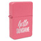 Hello Quotes and Sayings Windproof Lighters - Pink - Front/Main
