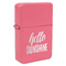 Hello Quotes and Sayings Windproof Lighter - Pink - Single Sided