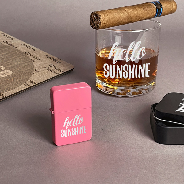 Hello Quotes and Sayings Windproof Lighters - Pink - In Context