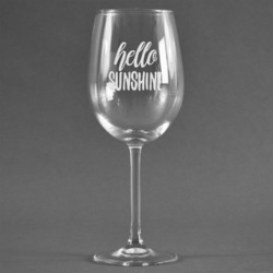 Hello Quotes and Sayings Wine Glass - Engraved