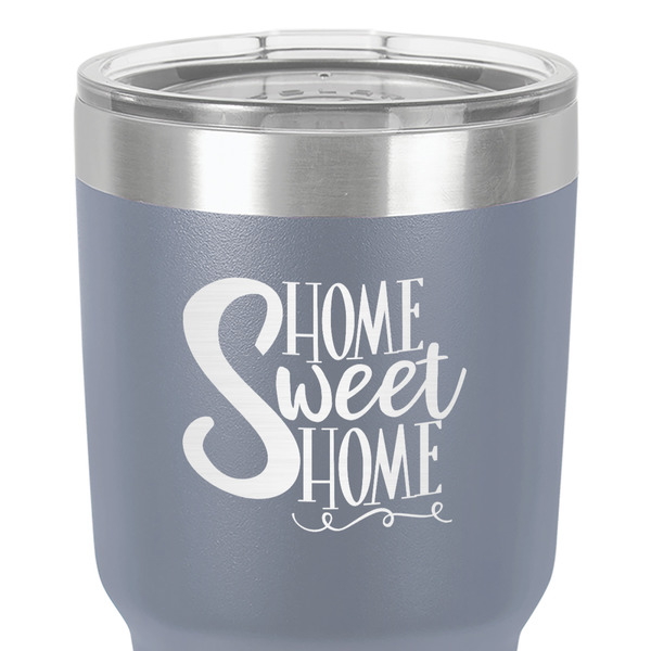 Home Quotes and Sayings 30 oz Stainless Steel Ringneck Tumbler - Grey - Close Up