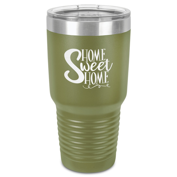 Home Quotes and Sayings 30 oz Stainless Steel Ringneck Tumbler - Olive - Front