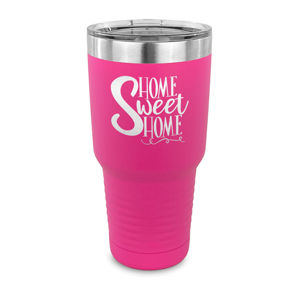 Home Quotes and Sayings 30 oz Stainless Steel Ringneck Tumblers - Pink - FRONT