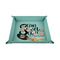 Home Quotes and Sayings 6" x 6" Teal Leatherette Snap Up Tray - STYLED
