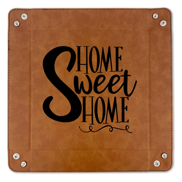 Home Quotes and Sayings 9" x 9" Leatherette Snap Up Tray - APPROVAL (FLAT)
