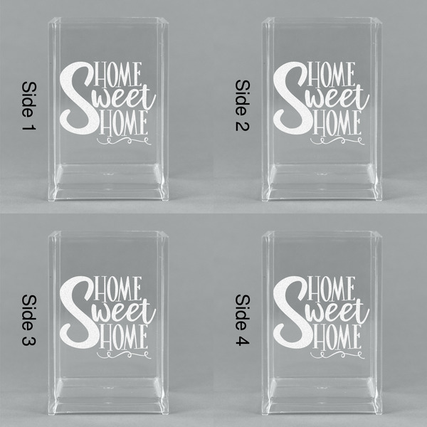 Home Quotes and Sayings Acrylic Pen Holder - All Sides