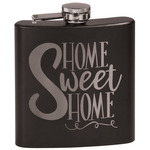 Home Quotes and Sayings Black Flask Set