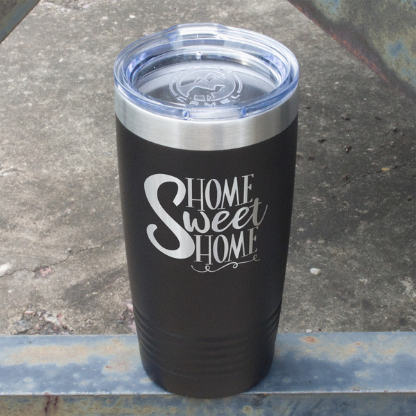 Home Quotes and Sayings Black Polar Camel Tumbler - 20oz - Angled
