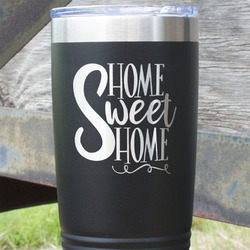 Home Quotes and Sayings 20 oz Stainless Steel Tumbler - Black - Double Sided