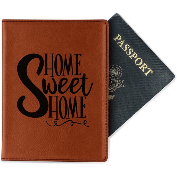 Custom Home Quotes and Sayings Passport Holder - Faux Leather