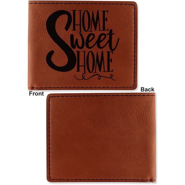 Home Quotes and Sayings Cognac Leatherette Bifold Wallets - Front and Back Single Sided - Apvl