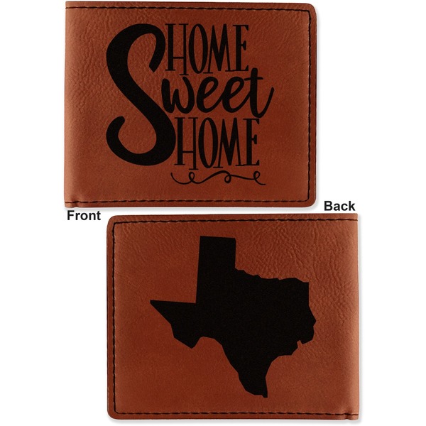 Home Quotes and Sayings Cognac Leatherette Bifold Wallets - Front and Back