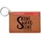 Home Quotes and Sayings Cognac Leatherette Keychain ID Holders - Front Credit Card
