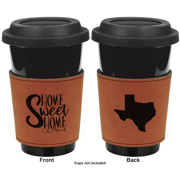 Home Quotes and Sayings Cognac Leatherette Mug Sleeve - Double Sided Apvl