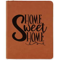 Home Quotes and Sayings Leatherette Zipper Portfolio with Notepad