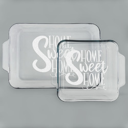 Home Quotes and Sayings Set of Glass Baking & Cake Dish - 13in x 9in & 8in x 8in