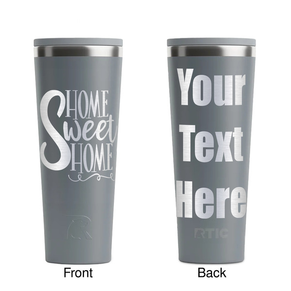 Home Quotes and Sayings Grey RTIC Everyday Tumbler - 28 oz. - Front and Back
