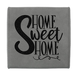 Home Quotes and Sayings Jewelry Gift Box - Engraved Leather Lid