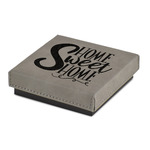 Home Quotes and Sayings Jewelry Gift Box - Engraved Leather Lid