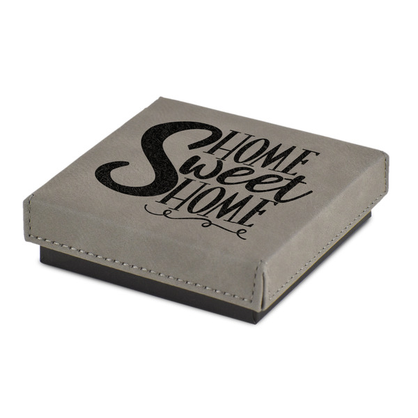 Custom Home Quotes and Sayings Jewelry Gift Box - Engraved Leather Lid
