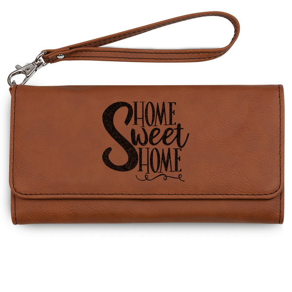 Custom Home Quotes and Sayings Ladies Leatherette Wallet - Laser Engraved - Rawhide