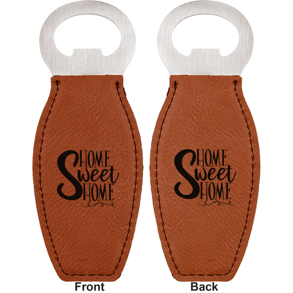 Home Quotes and Sayings Leather Bar Bottle Opener - Front and Back