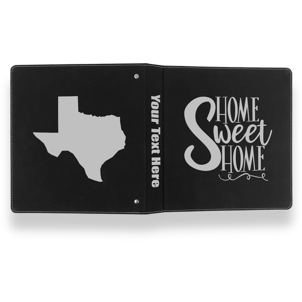 Home Quotes and Sayings Leather Binder - 1" - Black- Back Spine Front View