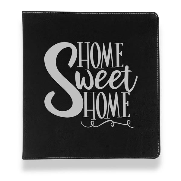 Home Quotes and Sayings Leather Binder - 1" - Black - Front View