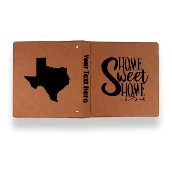 Home Quotes and Sayings Leather Binder - 1" - Rawhide - Back Spine Front View