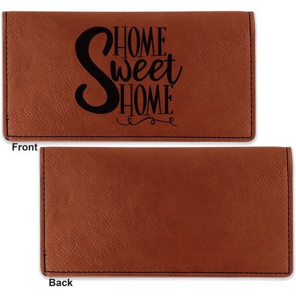 Home Quotes and Sayings Leather Checkbook Holder Front and Back Single Sided - Apvl