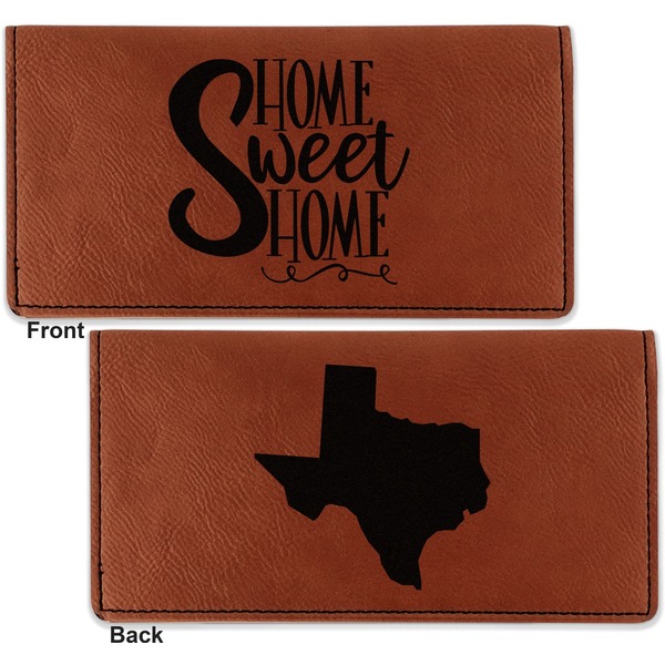 Home Quotes and Sayings Leather Checkbook Holder Front and Back