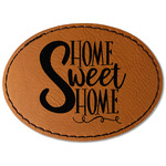 Home Quotes and Sayings Faux Leather Iron On Patch - Oval