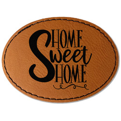 Home Quotes and Sayings Faux Leather Iron On Patch - Oval