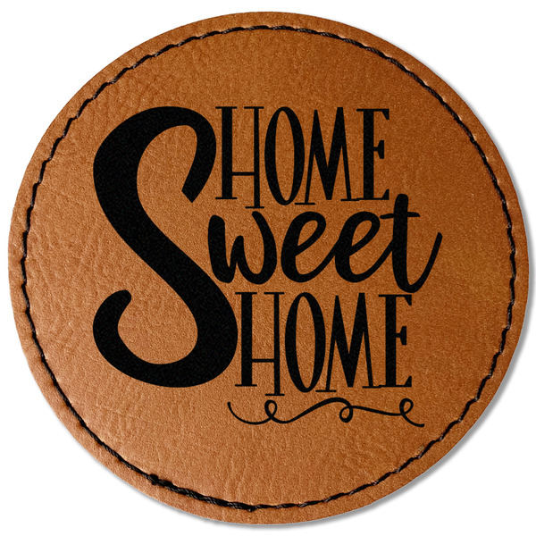 Custom Home Quotes and Sayings Faux Leather Iron On Patch - Round