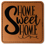 Home Quotes and Sayings Faux Leather Iron On Patch - Square