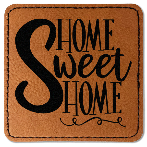 Custom Home Quotes and Sayings Faux Leather Iron On Patch - Square