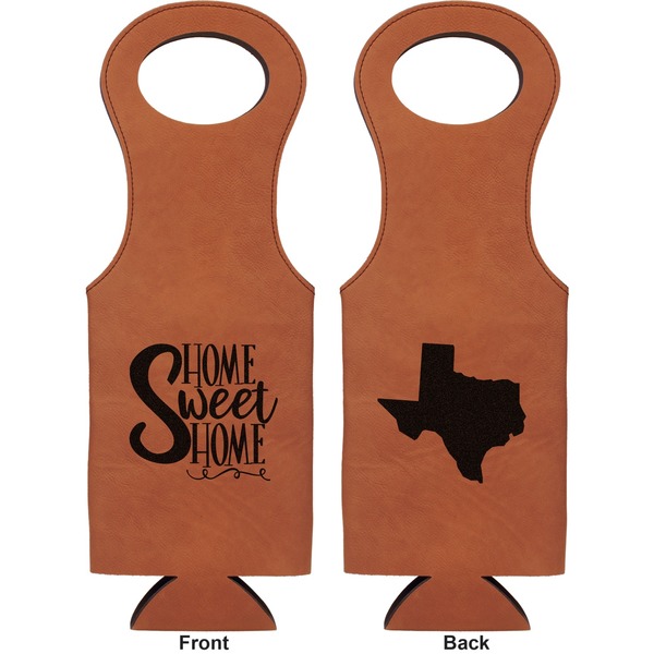 Home Quotes and Sayings Leatherette Wine Tote Double Sided - Front and Back