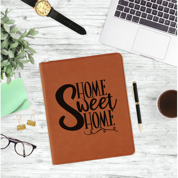 Home Quotes and Sayings Leatherette Zipper Portfolio - Lifestyle Photo